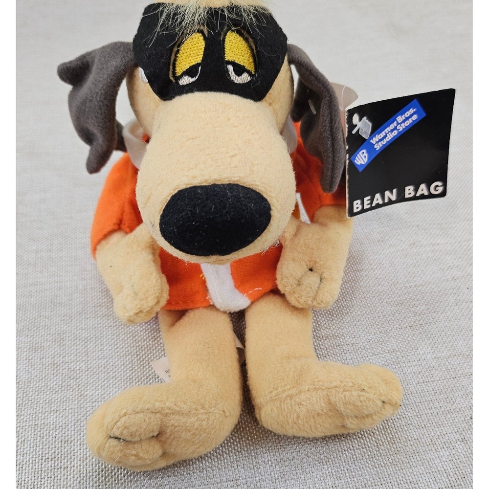 Warner Bros Mugsy Plush Looney Tunes Small Orange Dog Bean Bag Vintage Toy Tag
